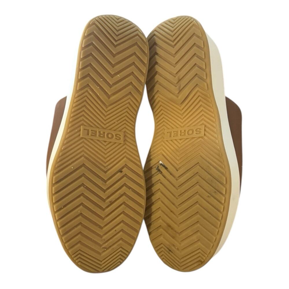 Sorel Dayspring Slide Sandal Women's Size 7.5 Brown Leather Platform Comfort - Picture 4 of 5